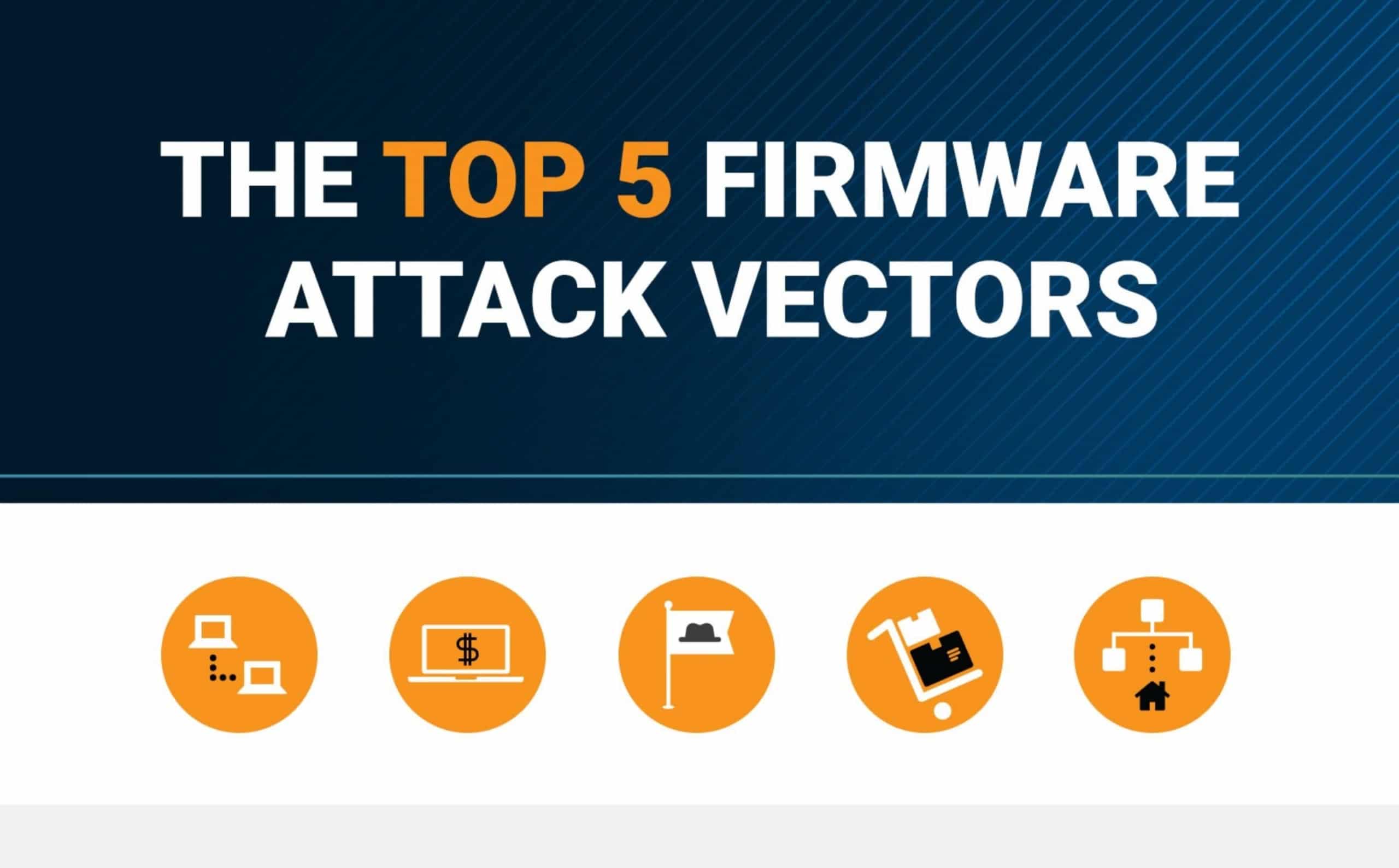 The top 5 firmware attack vectors with orange industry icons