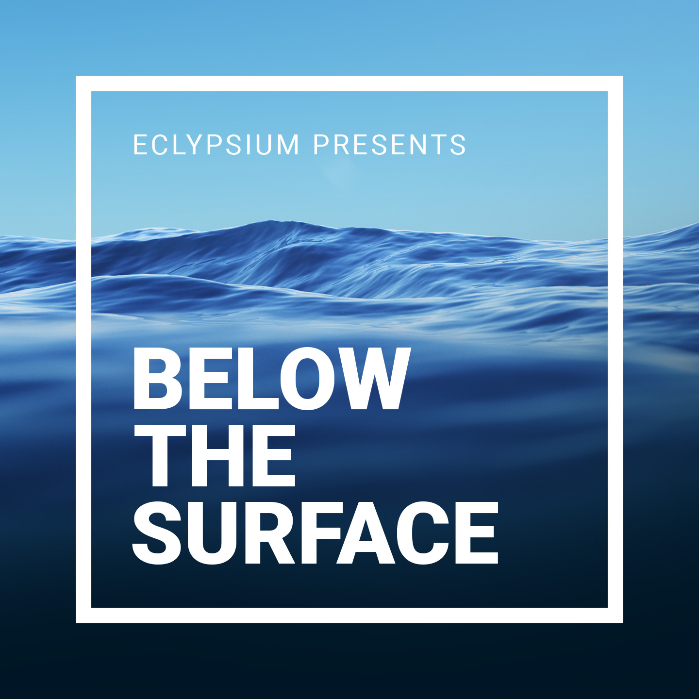 Eclypsium presents Below The Surface text on top of ocean waves